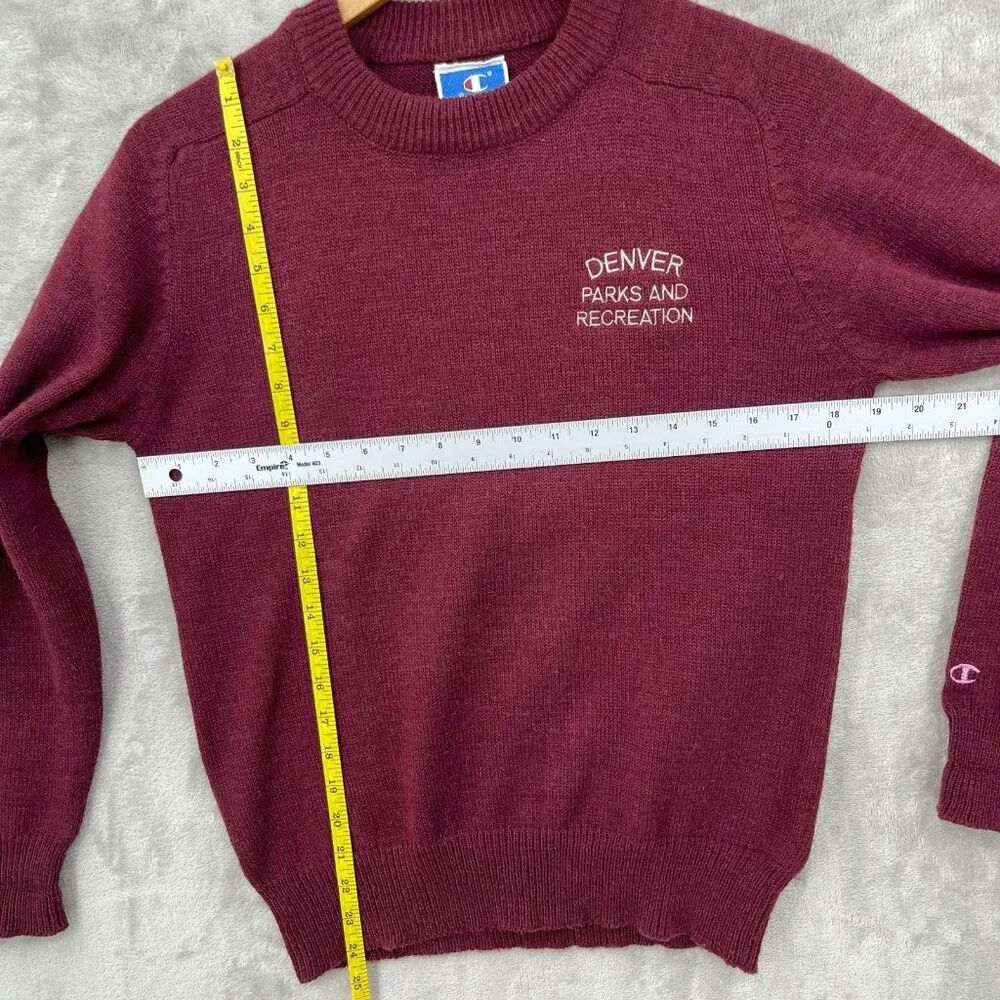 Champion Vintage Denver Parks and Recreation Burgundy Crewneck Sweater